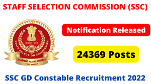 SSC GD Constable Recruitment 2022 Apply Online – Direct Link 24369 Vacancies Notification @ ssc.nic.in