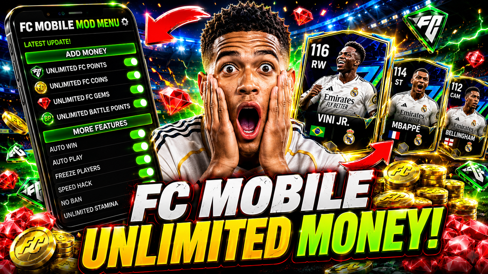 FC Mobile 26 VIP MOD MENU v27.0.04 – Unlimited Money & FC Points | FC MOD APK 2026